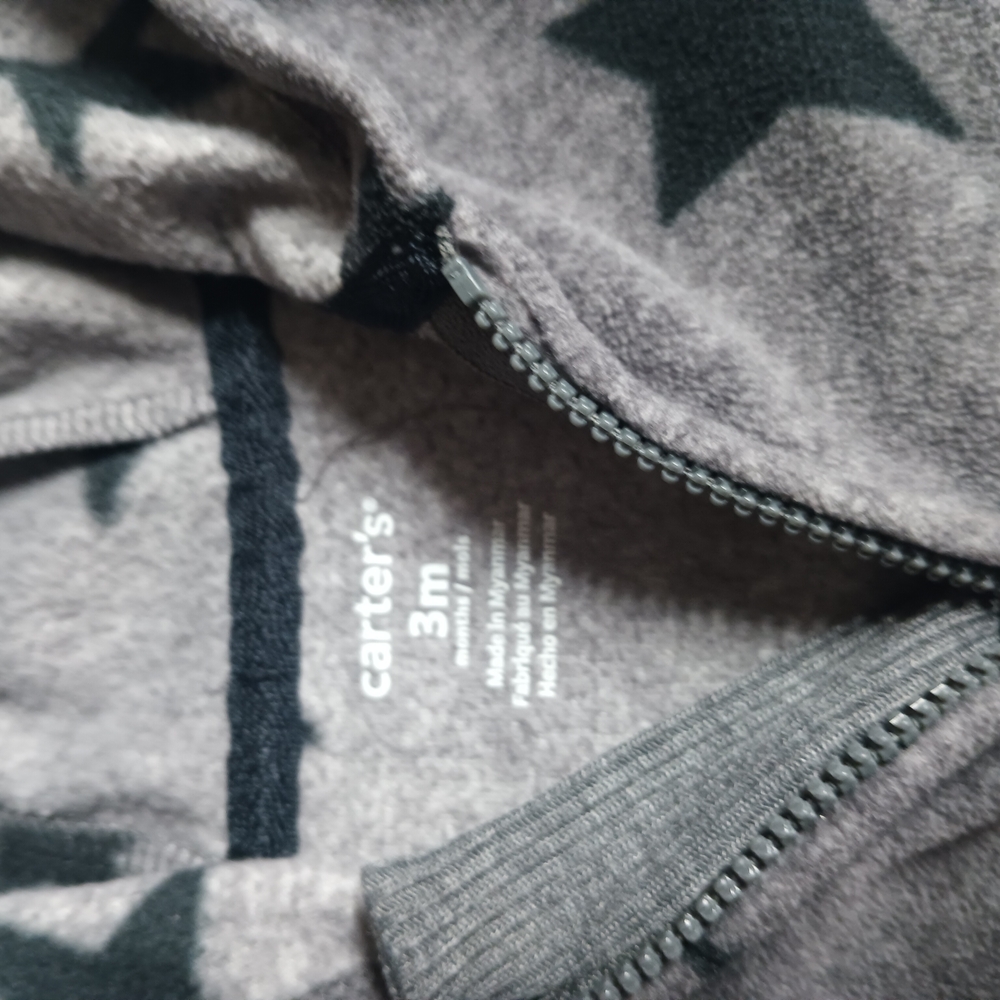 Gray Star Patterned Hooded PJ'S - Picture 2 of 4